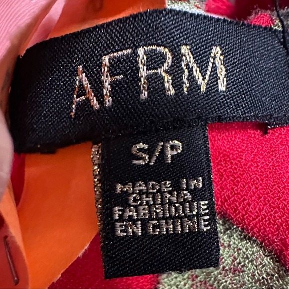 AFRM Micah Corset Tiered Maxi Floral Dress Slit Flutter Sleeves Size Small Read - Picture 7 of 14